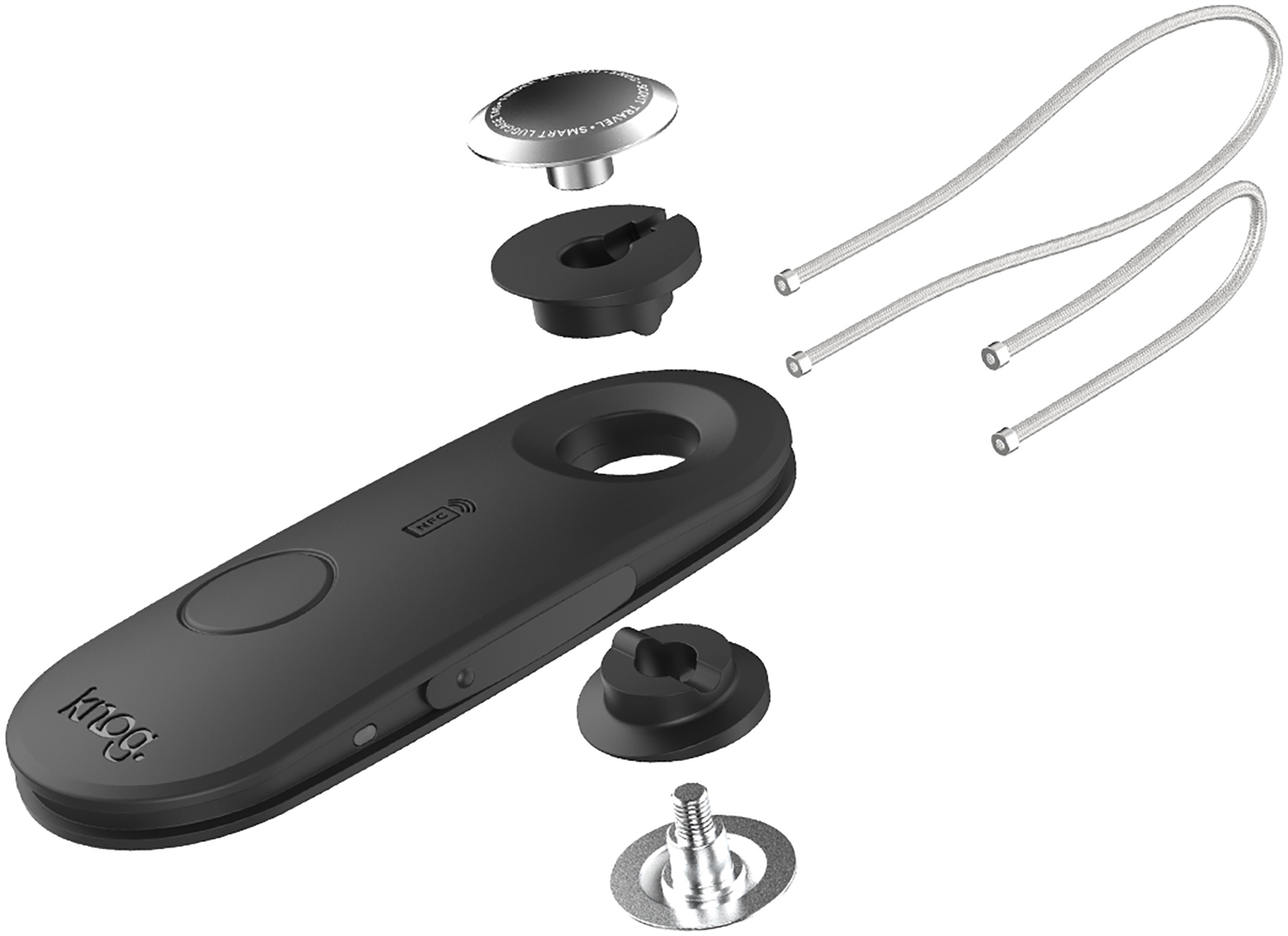 Tilbehør - Cykellås - Knog Scout Travel Alarm & GPS Locator - Sort (Apple Find My)