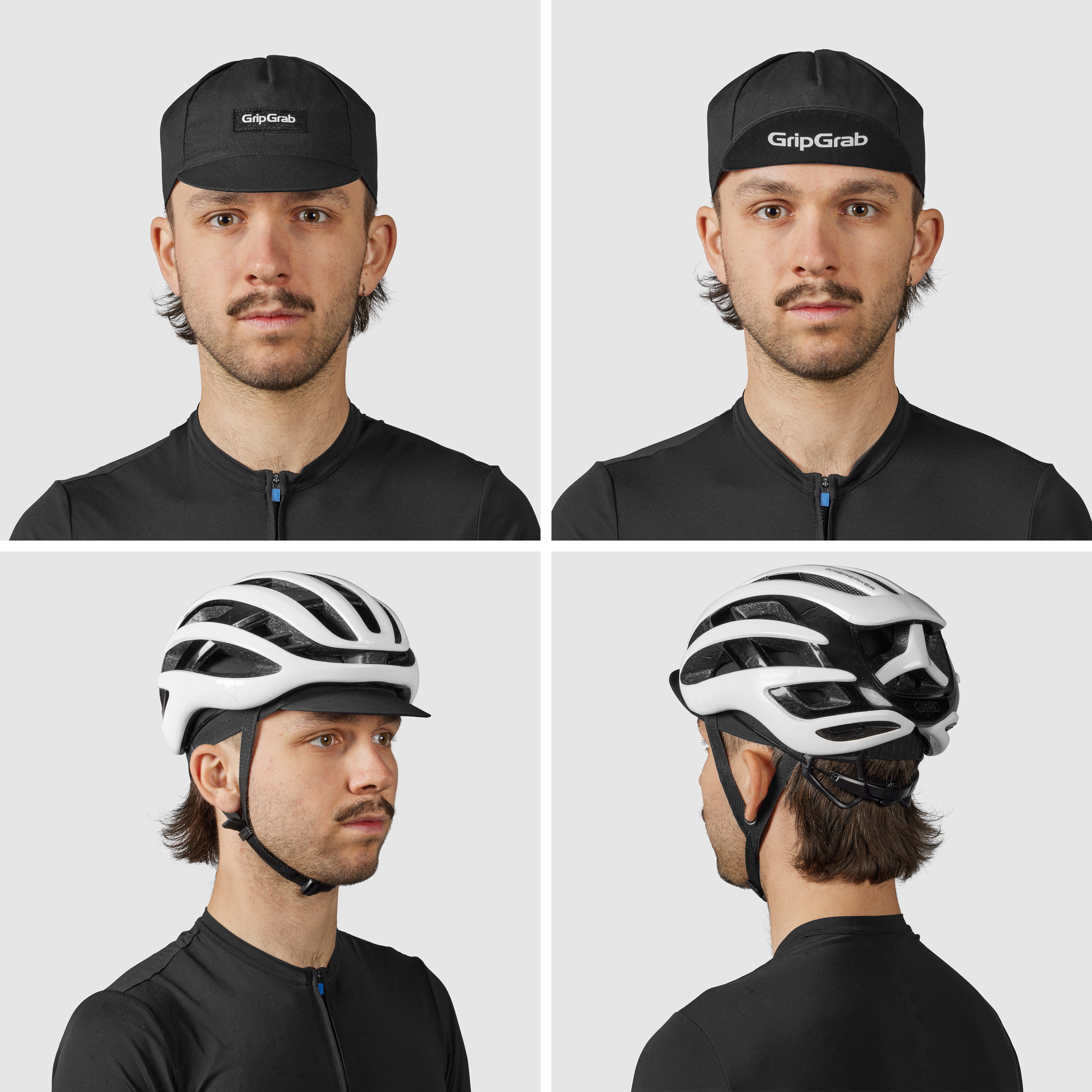 Beklædning - Cykelkasketter - GripGrab Classic Bomulds Cycling Cap - Black