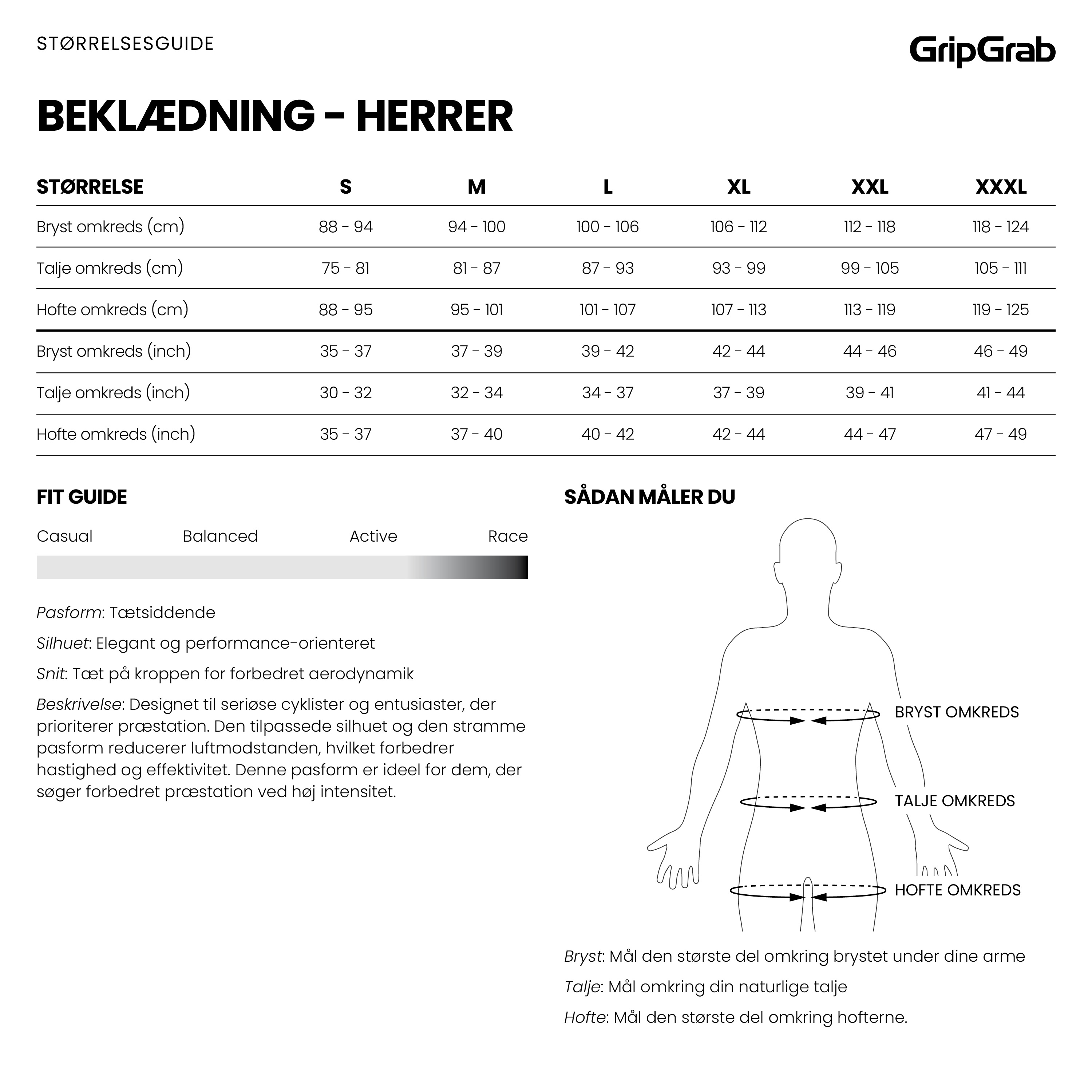 Beklædning - Cykelbukser - GripGrab PACR Vandafvisende bibtights u. pude - Black