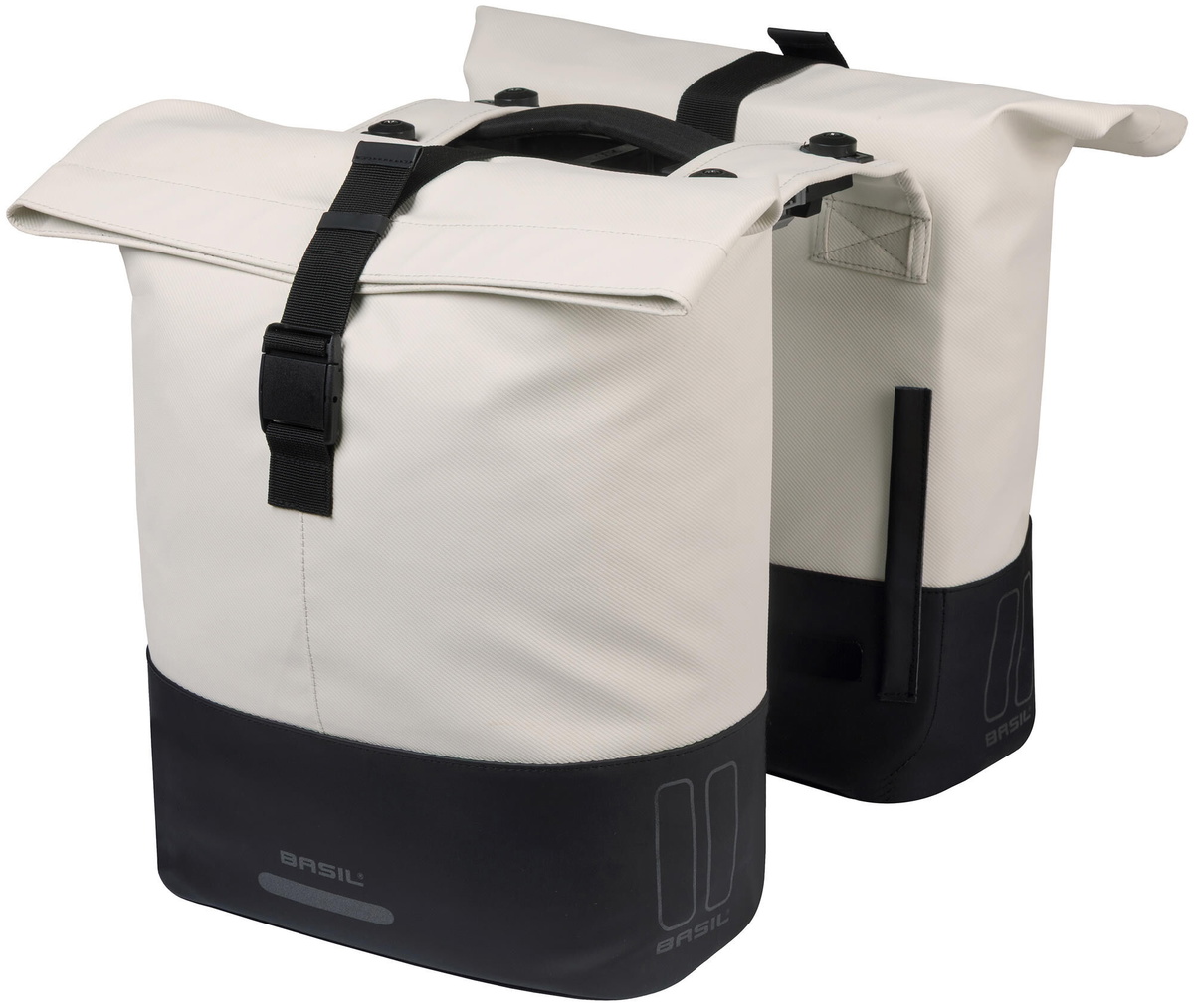 BASIL Cove MIK 2.0 Dobbelt Taske - Sort / Cremefarvet