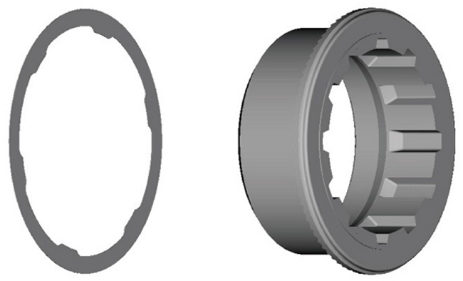 Reservedele - Kassette / krans / tandhjul - Shimano Låsering og afstandsstykke CS-M7100