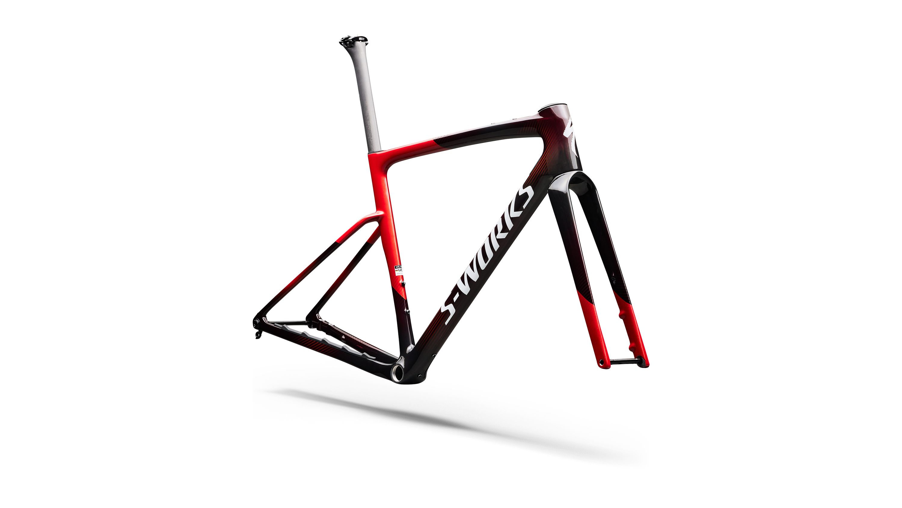 Cykler - Gravel cykler - Specialized S-Works Crux 5 Frameset FACT 12r Carbon 2027 - Cayenne Metallic/Red Tint/White Silver Metallic