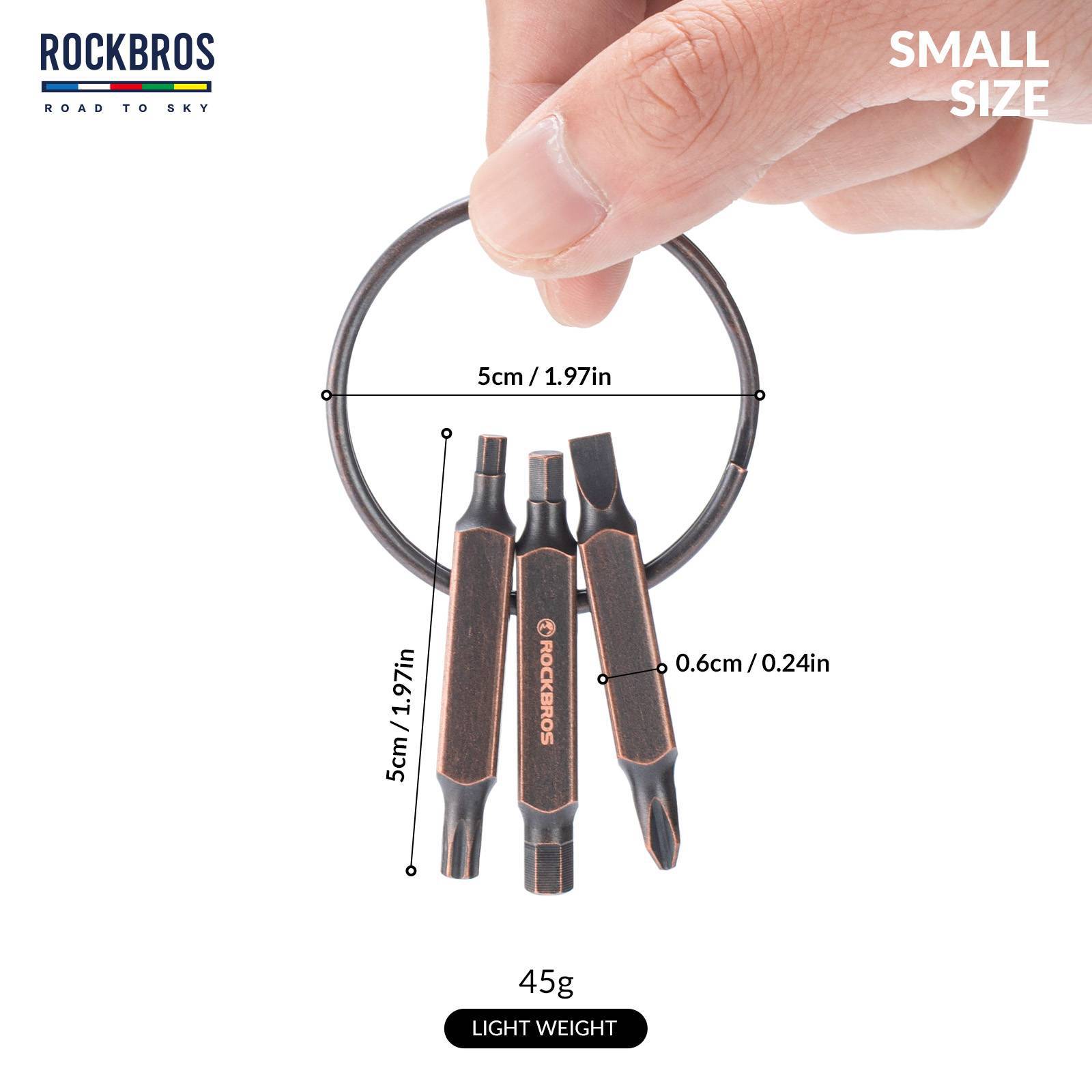 Tilbehør - Værktøj - RockBros Vintage Nøglering Multitool 6-i-1