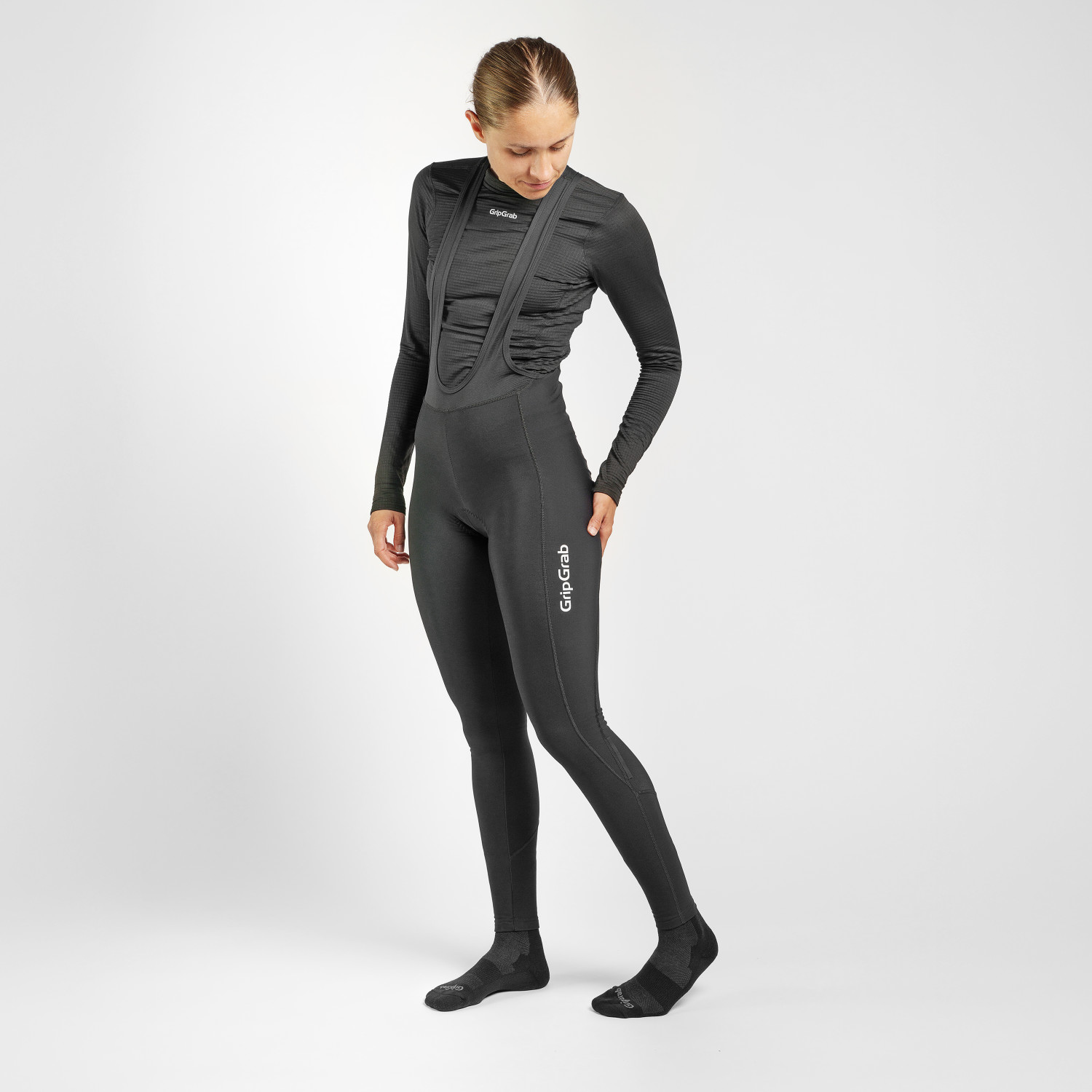 Beklædning - Cykelbukser - GripGrab RIDE Thermo bibtights til damer - Black