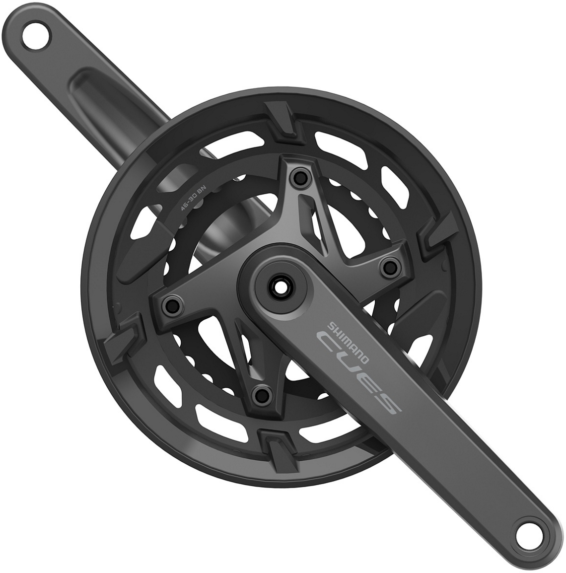 Reservedele - Kranksæt - Shimano CUES Kranksæt 9/10/11-Speed - Sort - FC-U6000-2 46/30T - 175mm