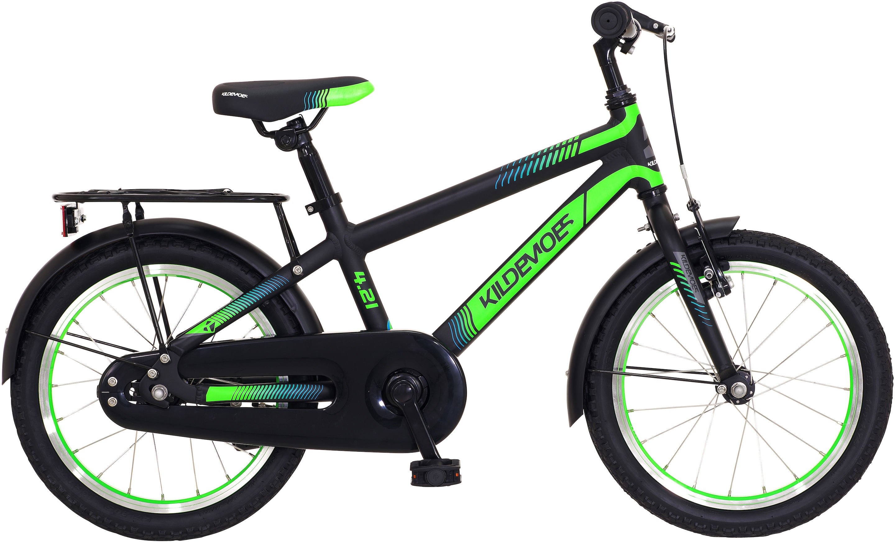 Cykler - Børnecykler - Kildemoes Bikerz 16" Dreng 2023 - Sort/Grøn