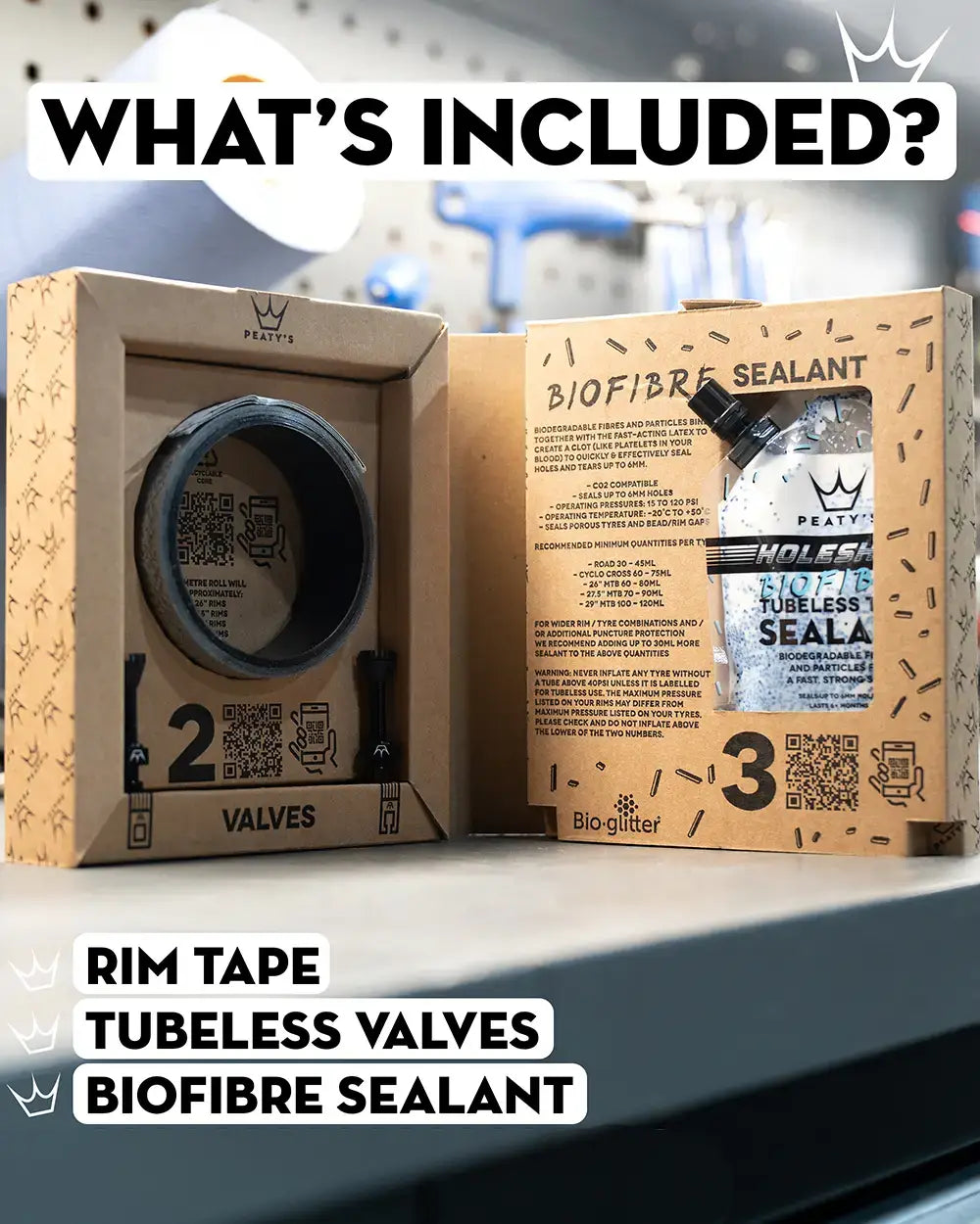 Reservedele - Tubeless - Peaty's Holeshot Tubeless Kit 32mm Enduro/DH