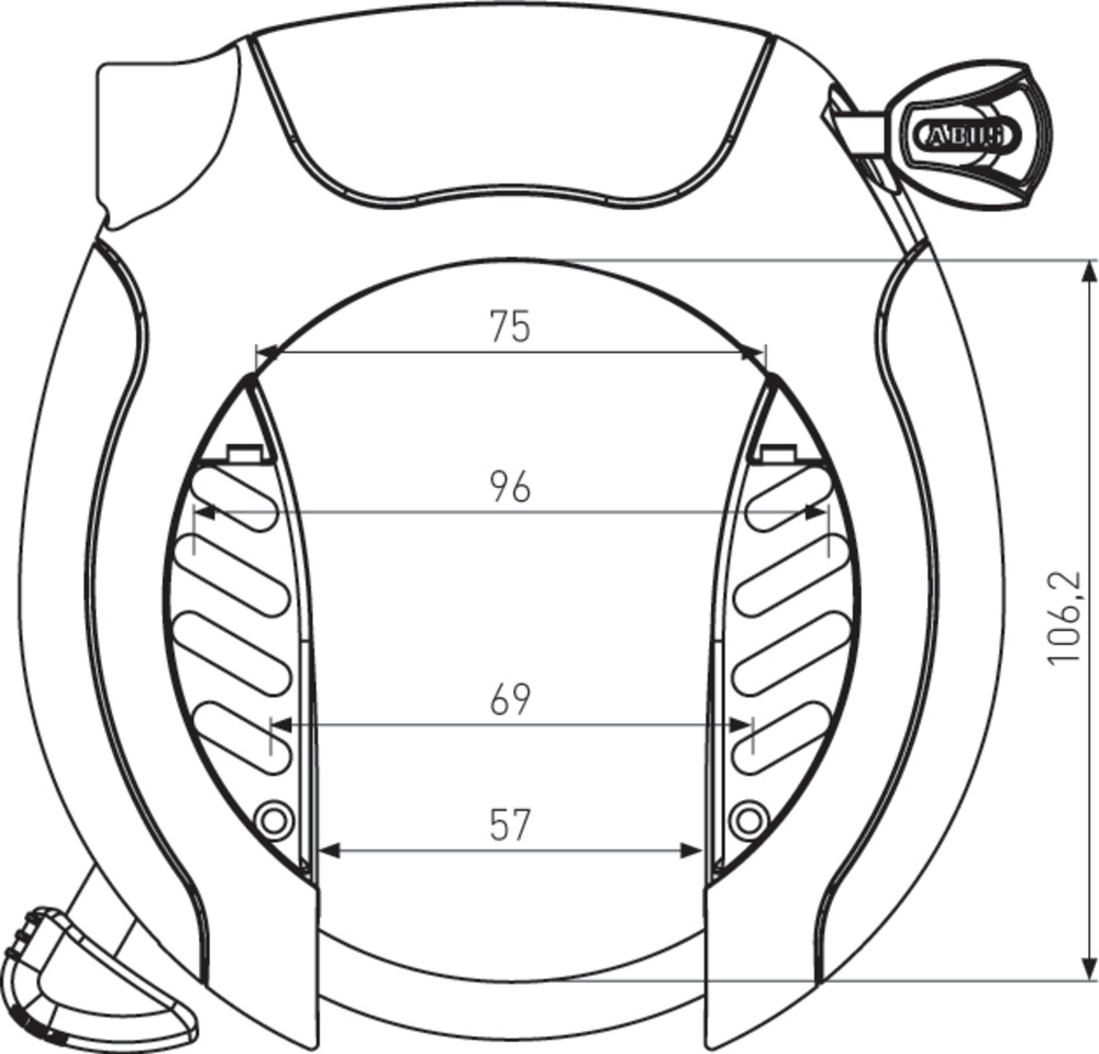 Tilbehør - Cykellås - Abus Ringlås 5955 Pro Shield X-PLUS - Sort