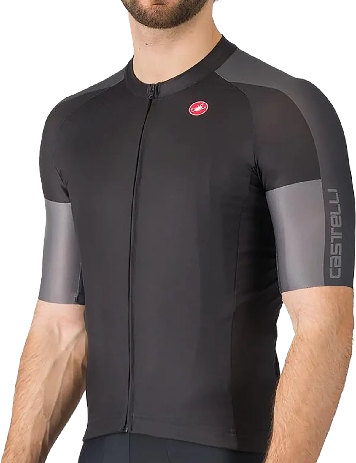 Castelli ENTRATA 6 Jersey - Light Black/Dark Gray-Smoky