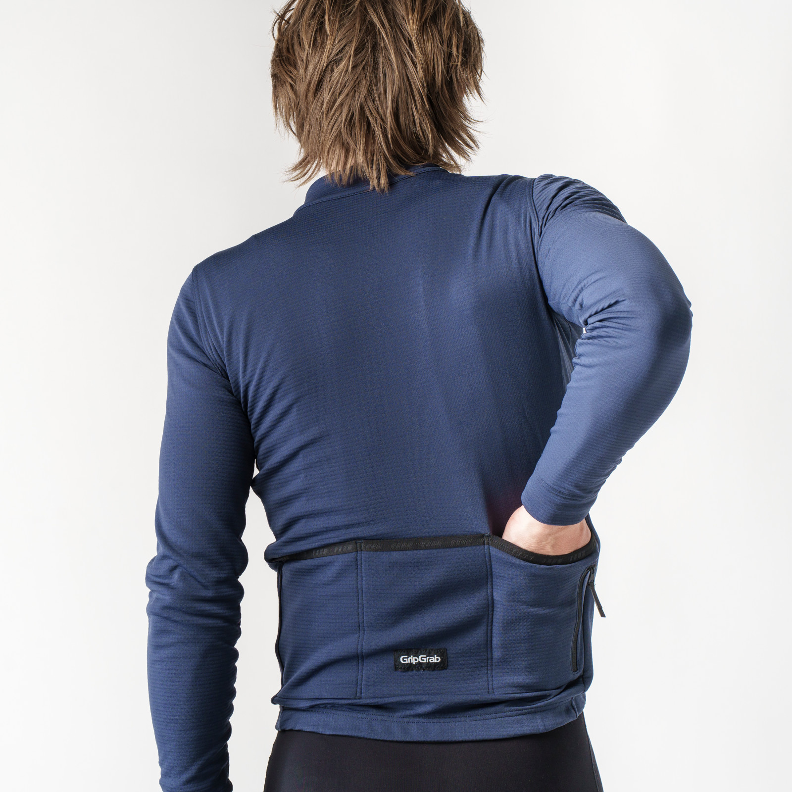 Beklædning - Cykeltrøjer - GripGrab Langærmet Gravelin Merinotech termocykeltrøje - Blå