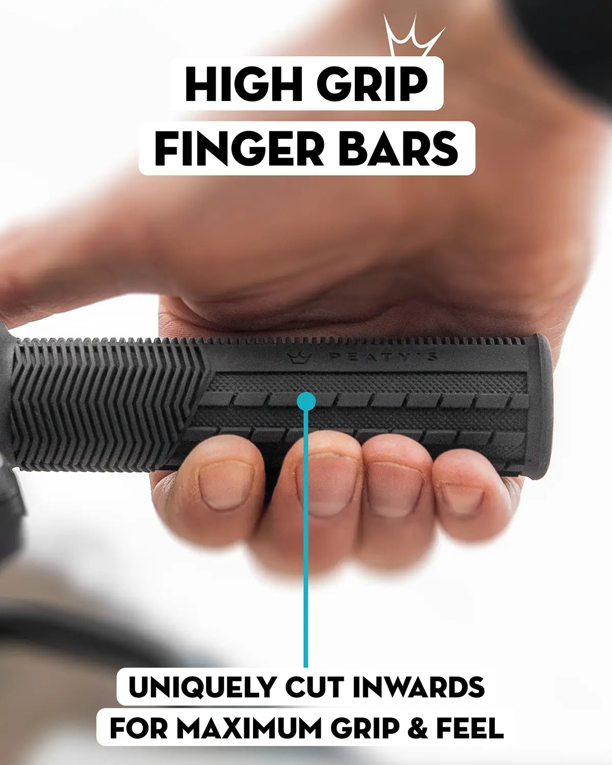 Tilbehør - Cykelhåndtag - Peaty's Monarch Grip - Knurl - Thick - Slate