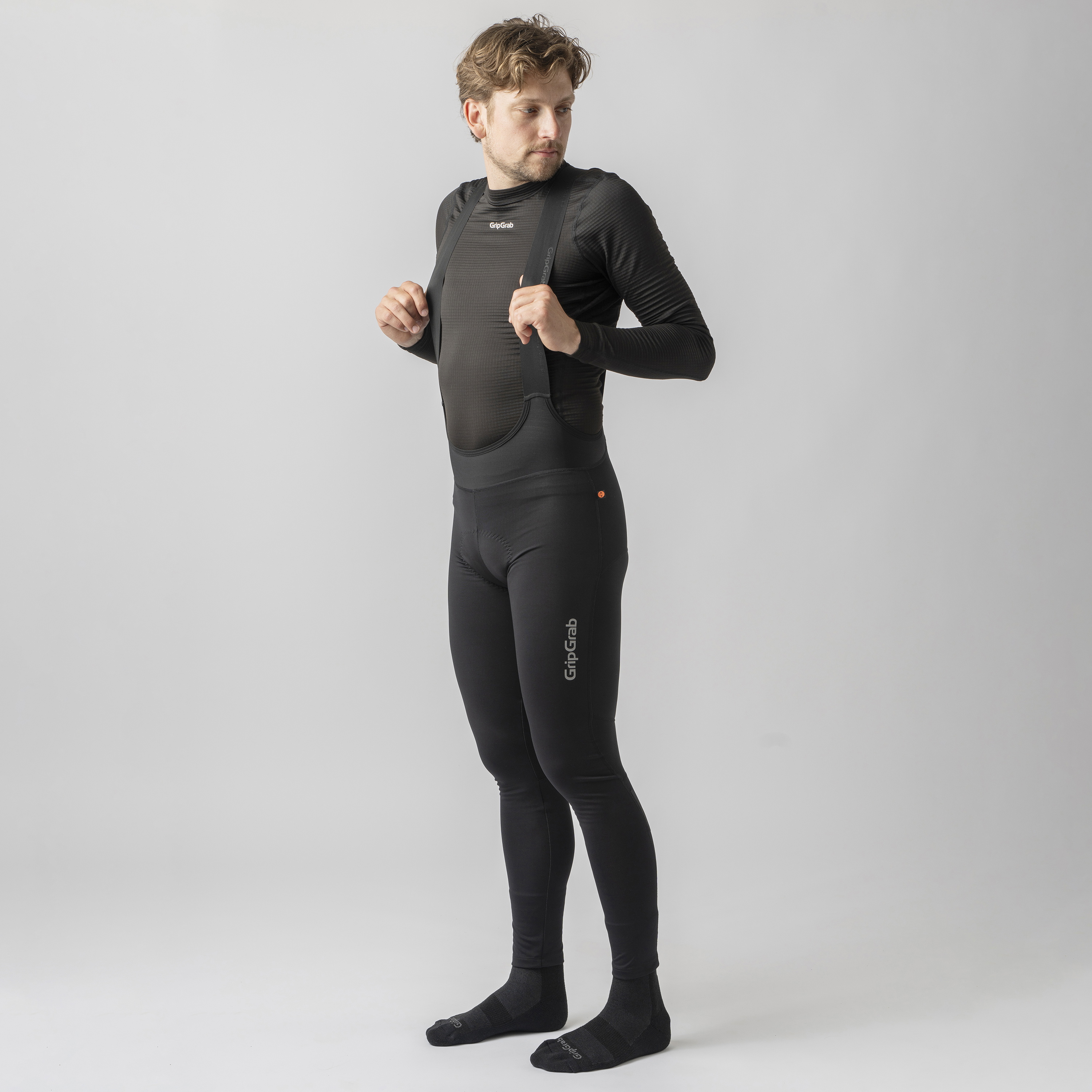 Beklædning - Cykelbukser - GripGrab PACR Vandafvisende bibtights - Black