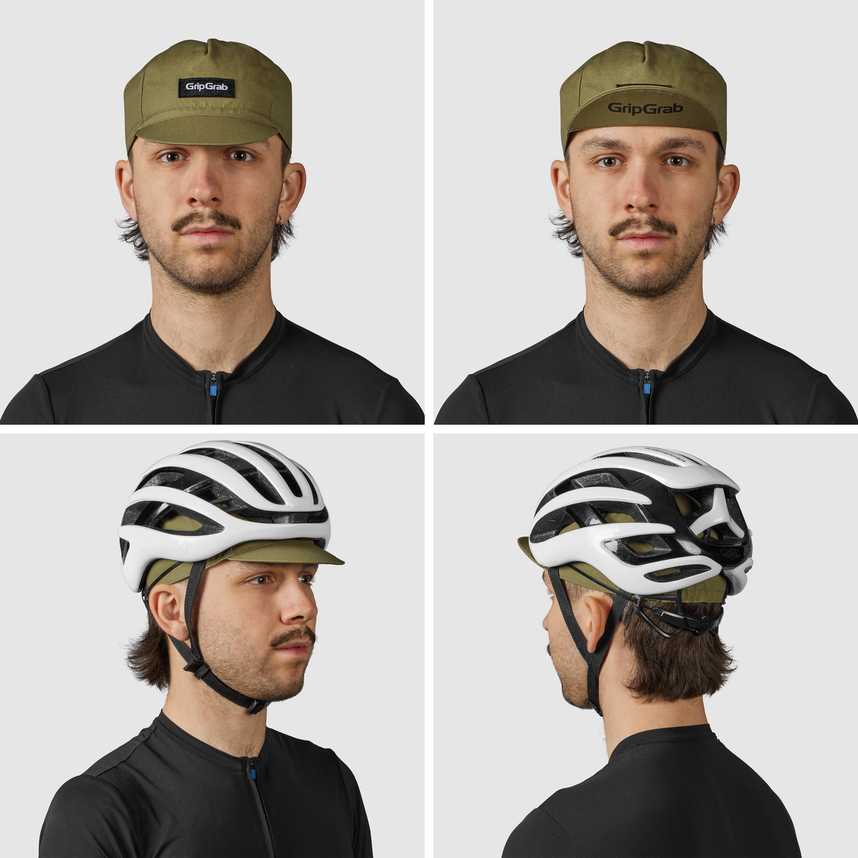 Beklædning - Cykelkasketter - GripGrab Classic Bomulds Cycling Cap - Olive Green