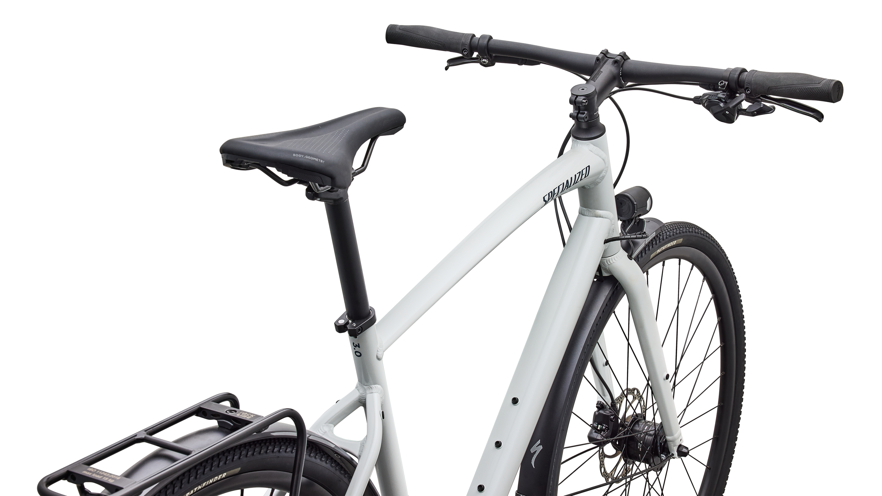 Cykler - Herrecykler - Specialized Sirrus X 3.0 EQ 2027 - Gloss Metallic White Silver / Metallic Deep
