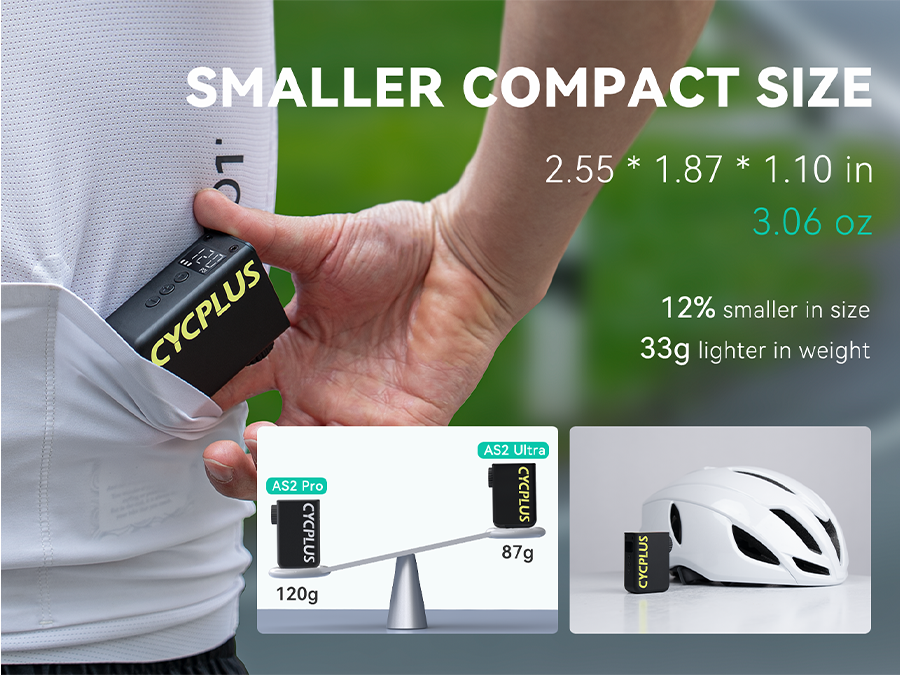 Tilbehør - Cykelpumper - Cycplus AS2 ULTRA Elektrisk cykelpumpe 87g