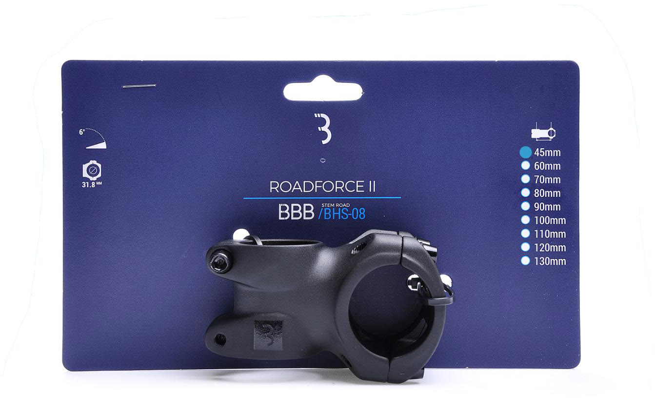 Reservedele - Frempinde - BBB Frempind RoadForce II OS Sort - 45mm / 6° / 1-1/8 / Ø31,8mm styr