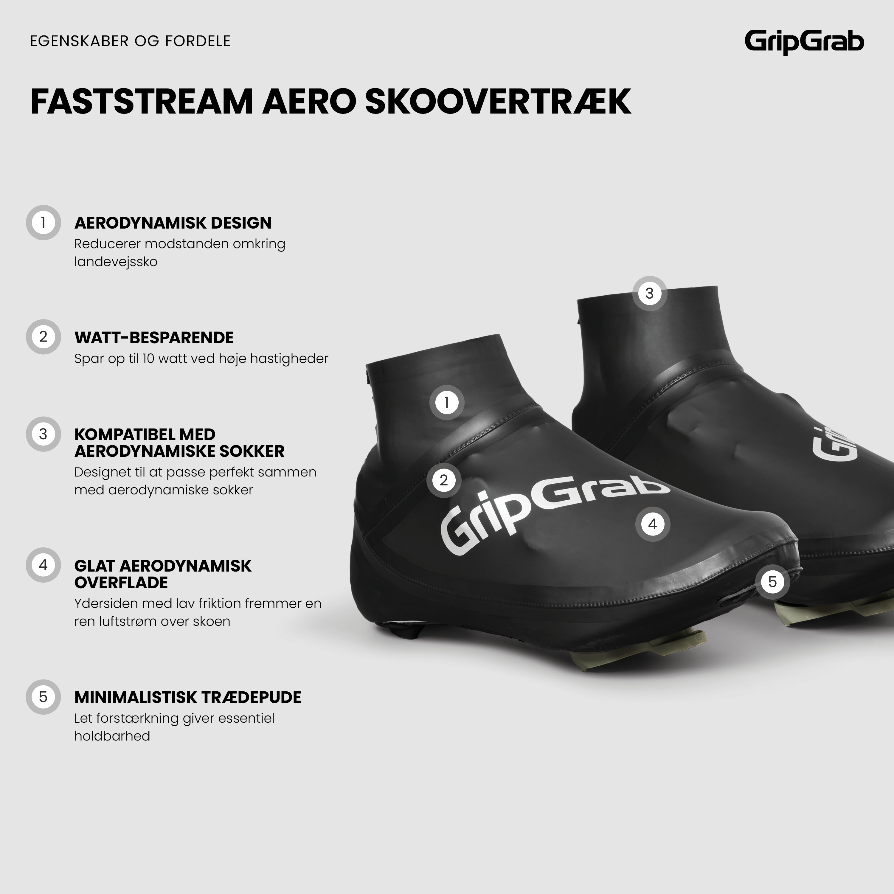 Beklædning - Skoovertræk - GripGrab Faststream Aero Skoovertræk - Black