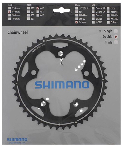 Se Shimano Klinge FC-CX50 - 110mm 10 Speed 46T - Sort hos Cykelexperten.dk