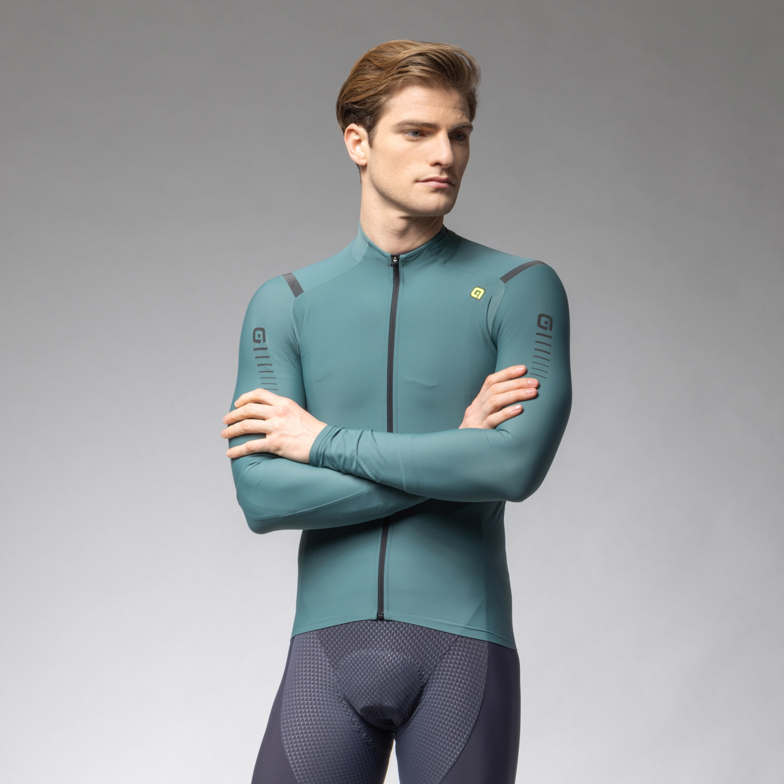 Beklædning - Cykeltrøjer - Alé WARM RACE MAGLIA ML LS Jersey - Verde Molo/Pier Green