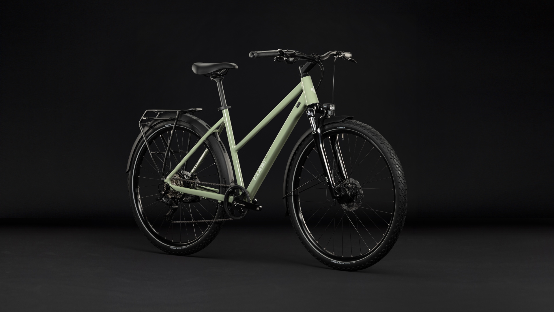 Cykler - Damecykler - Cube Nature ONE FE (Fully Equipped) Trapeze Dame 2027 - Almondgreen´green