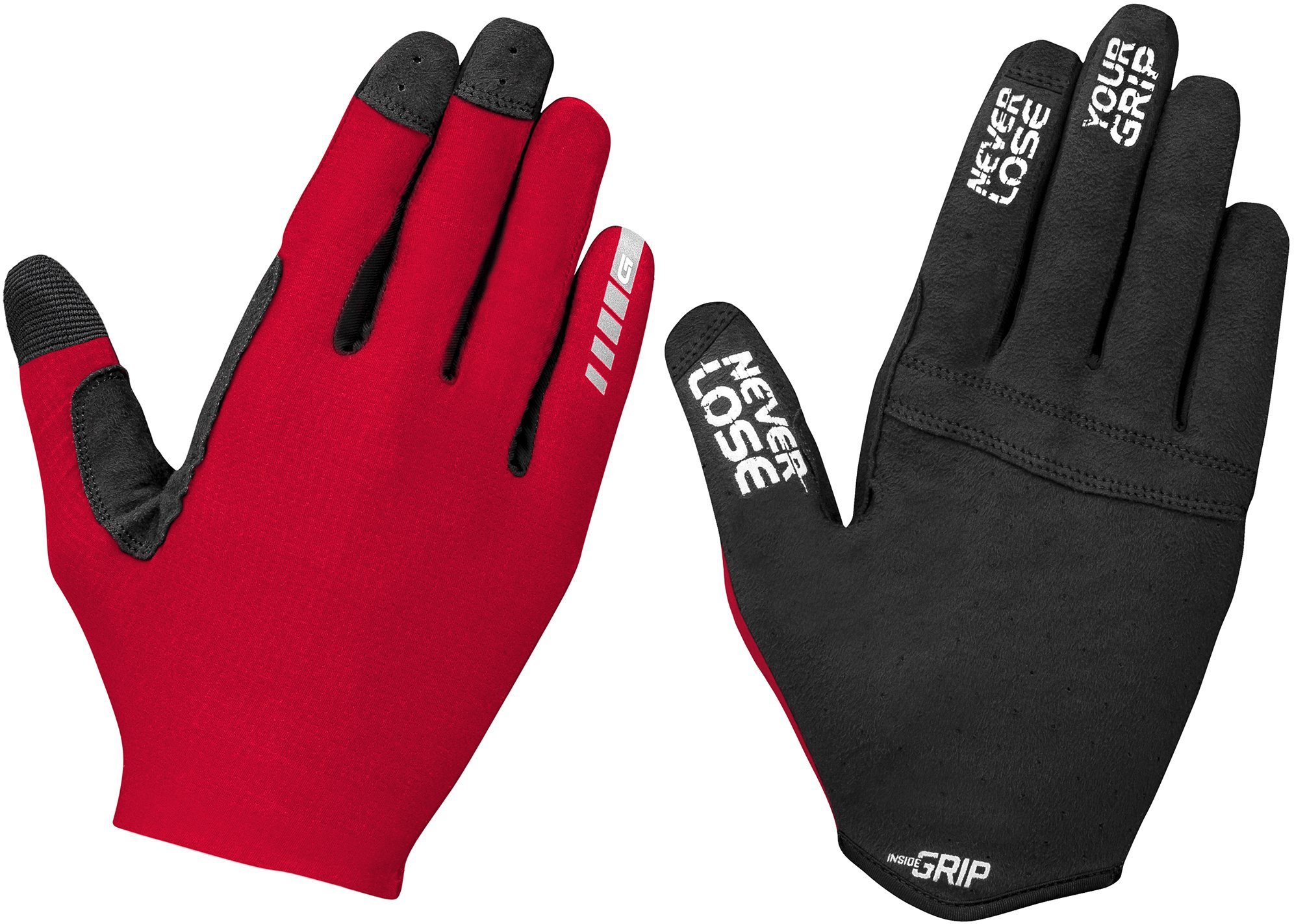GripGrab Aerolite InsideGrip - Cykelhandske med lange fingre - Rød - Str. L (10)