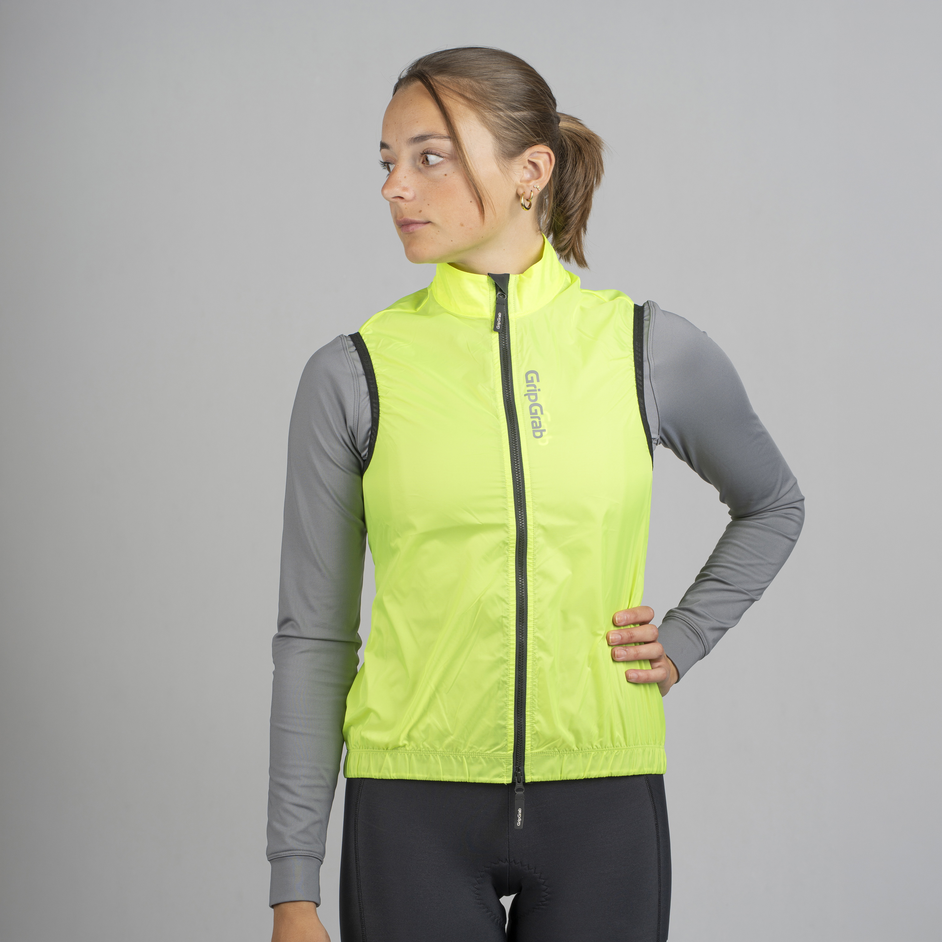 Beklædning - Regntøj & Vindtøj - GripGrab RIDE vindtæt vest til damer - Yellow Hi-Vis