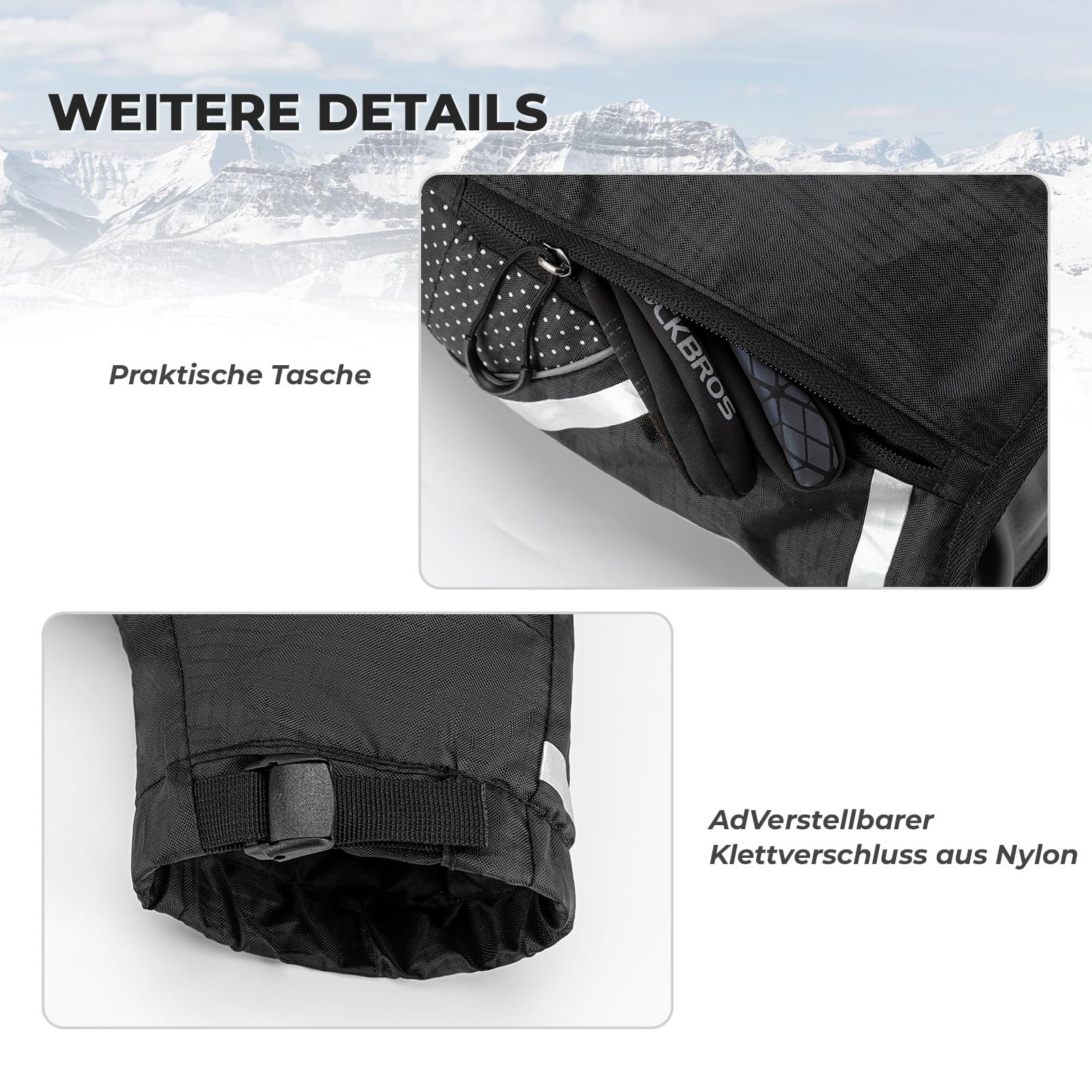 Beklædning - Cykelhandsker - RockBros Styrhandsker Foret Thinsulate - Black