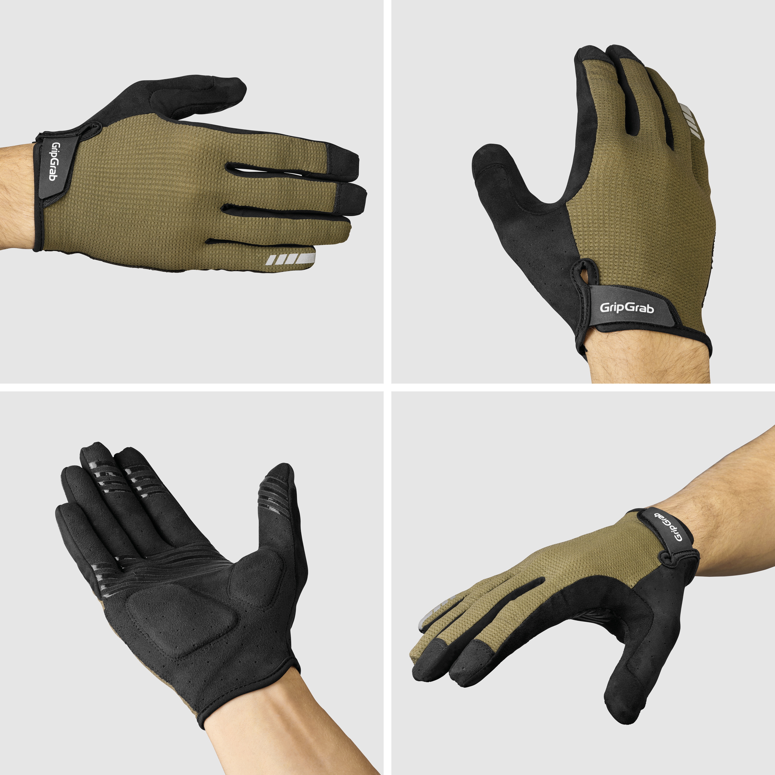 Beklædning - Cykelhandsker - GripGrab EXPLR Polstret Langfingret Sommerhandsker - Olive Green