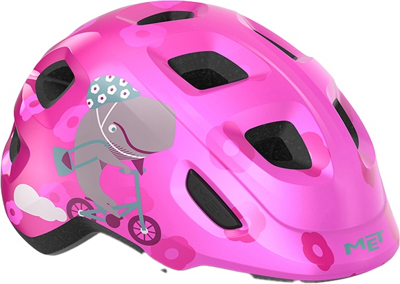 Beklædning - Cykelhjelme - MET Helmet Hooray m. LED lys MIPS "Green Buckle" - Pink Whale