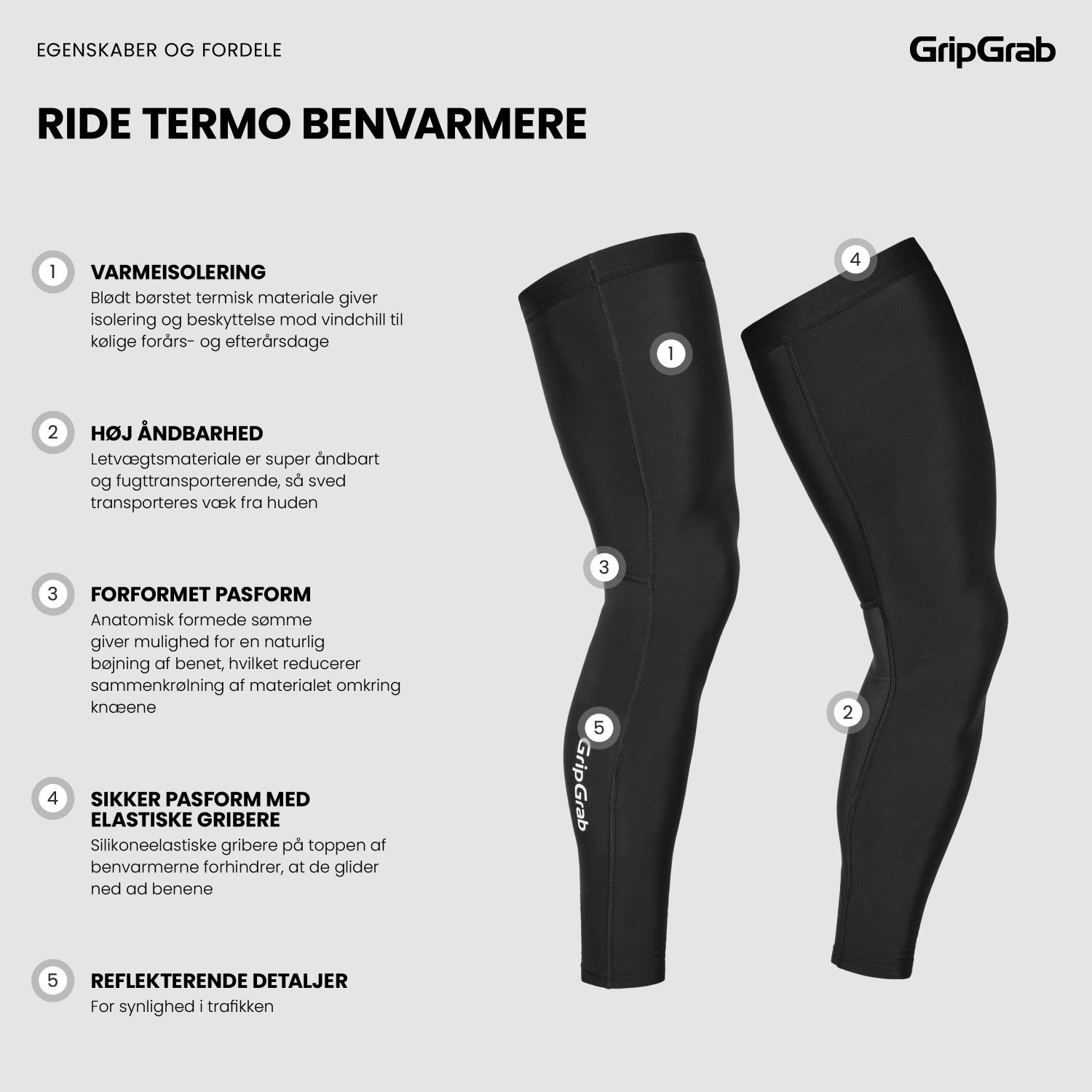 Beklædning - Løse ærmer / ben - GripGrab RIDE Termo Benvarmere - Black