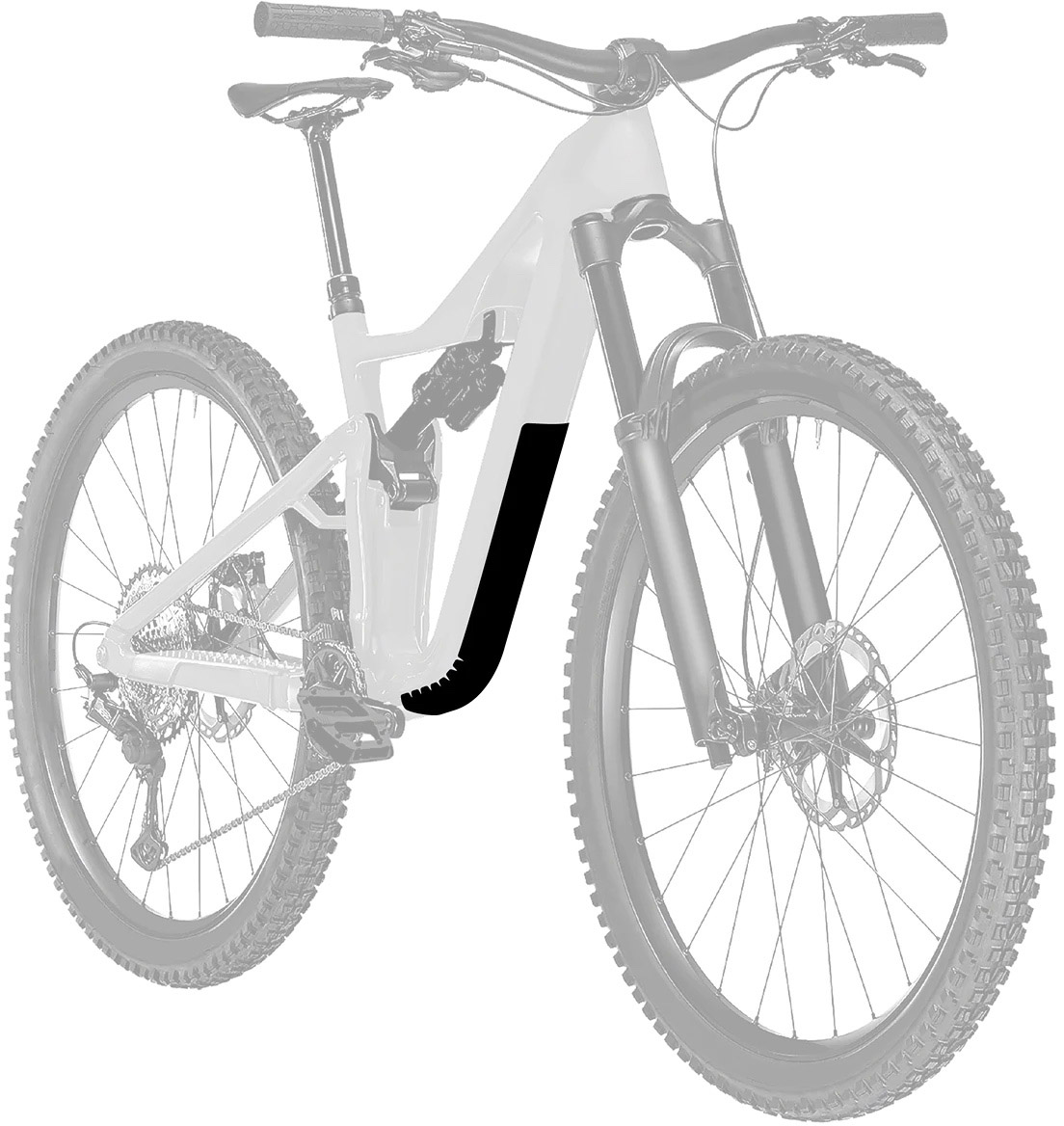 Tilbehør - Cykelpleje - ZÉFAL DT Armor Down Tube Protection 90x500mm - 1.8mm - Black