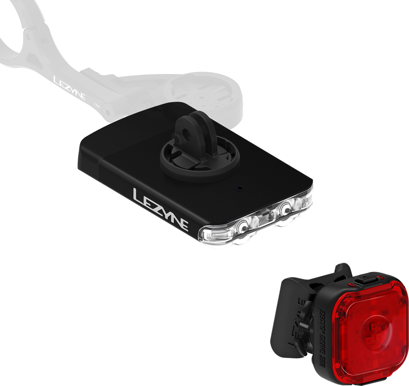 Lezyne Road Drive 500 / Zecto 2 Drive 200+ Lygtesæt 500/200 lumen - Black