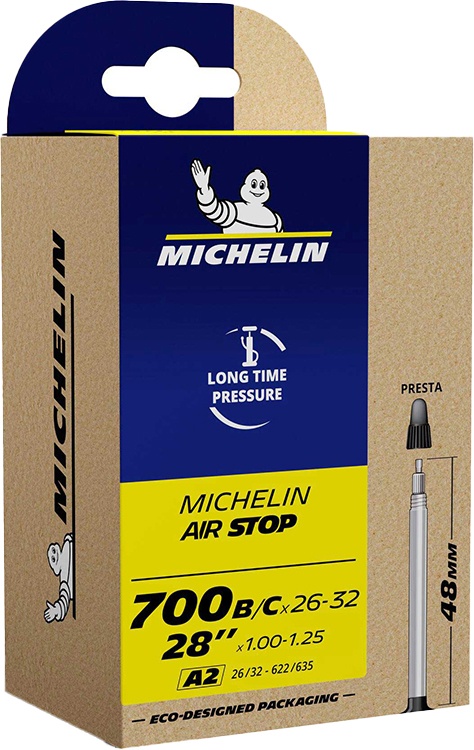Reservedele - Cykelslanger - Michelin Airstop Tube 700x26-32c - Presta 48mm