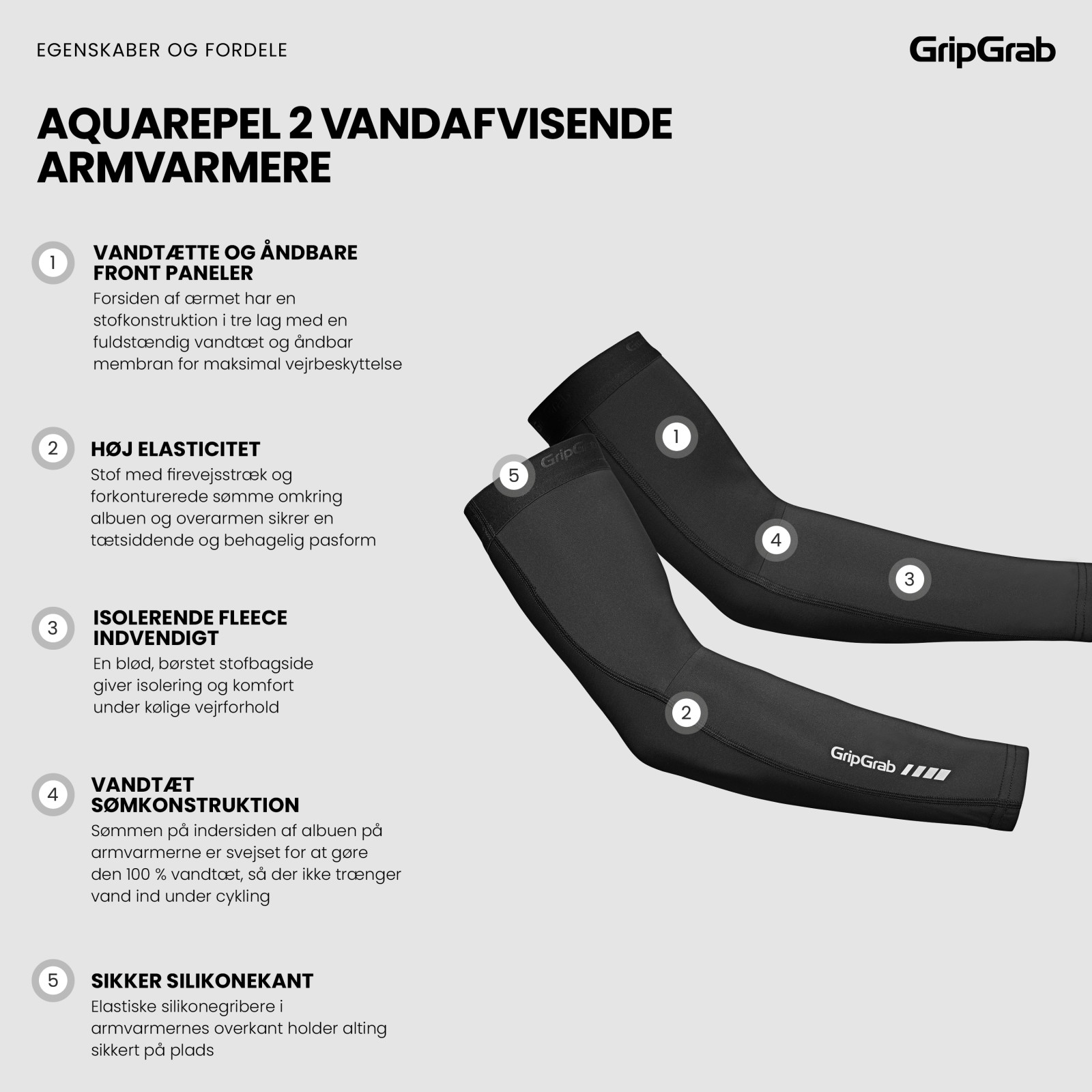 Beklædning - Løse ærmer / ben - GripGrab AquaRepel 2 vandafvisende armvarmere