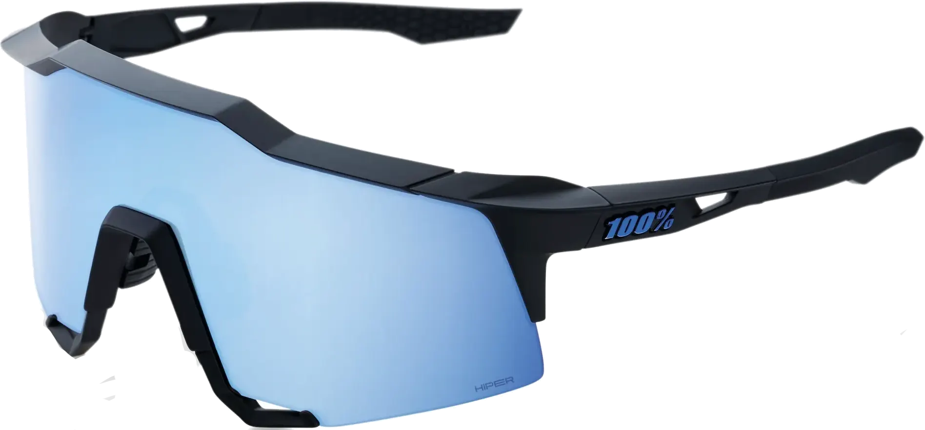 100% SPEEDCRAFT – Matte Black – HiPER Blue Multilayer Mirror Lens