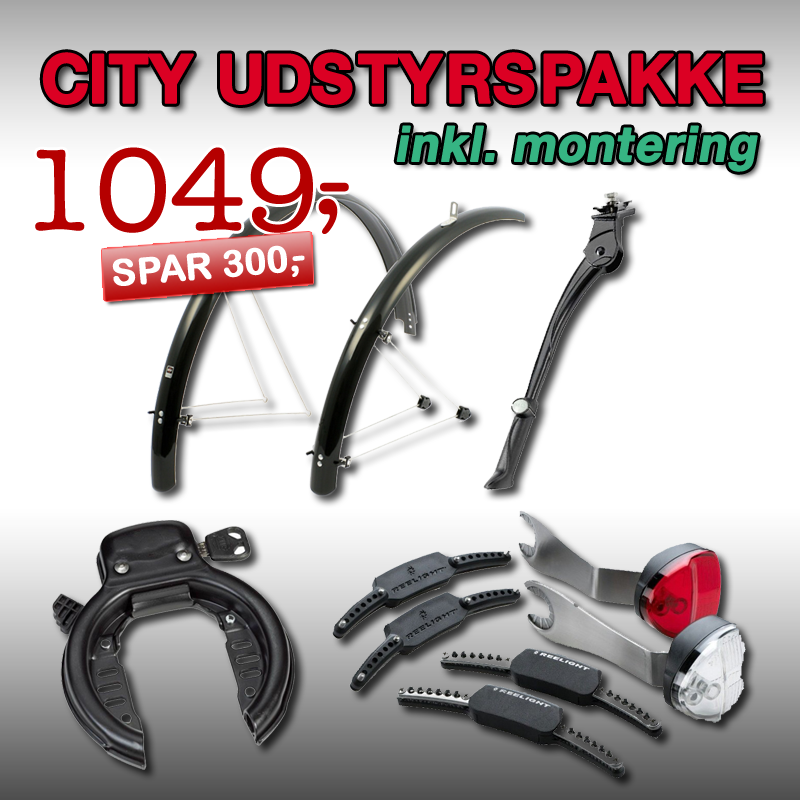 CITYBIKE Udstyrspakke 3 inkl. montering!