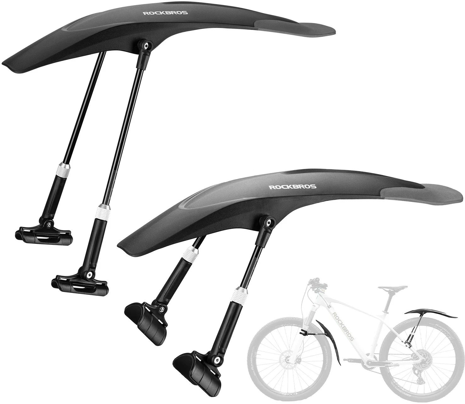 RockBros Skærmsæt Fleksibelt 26"-29" - For og Bag RockBros Skærmsæt Fleksibelt 26"-29" - For og Bag