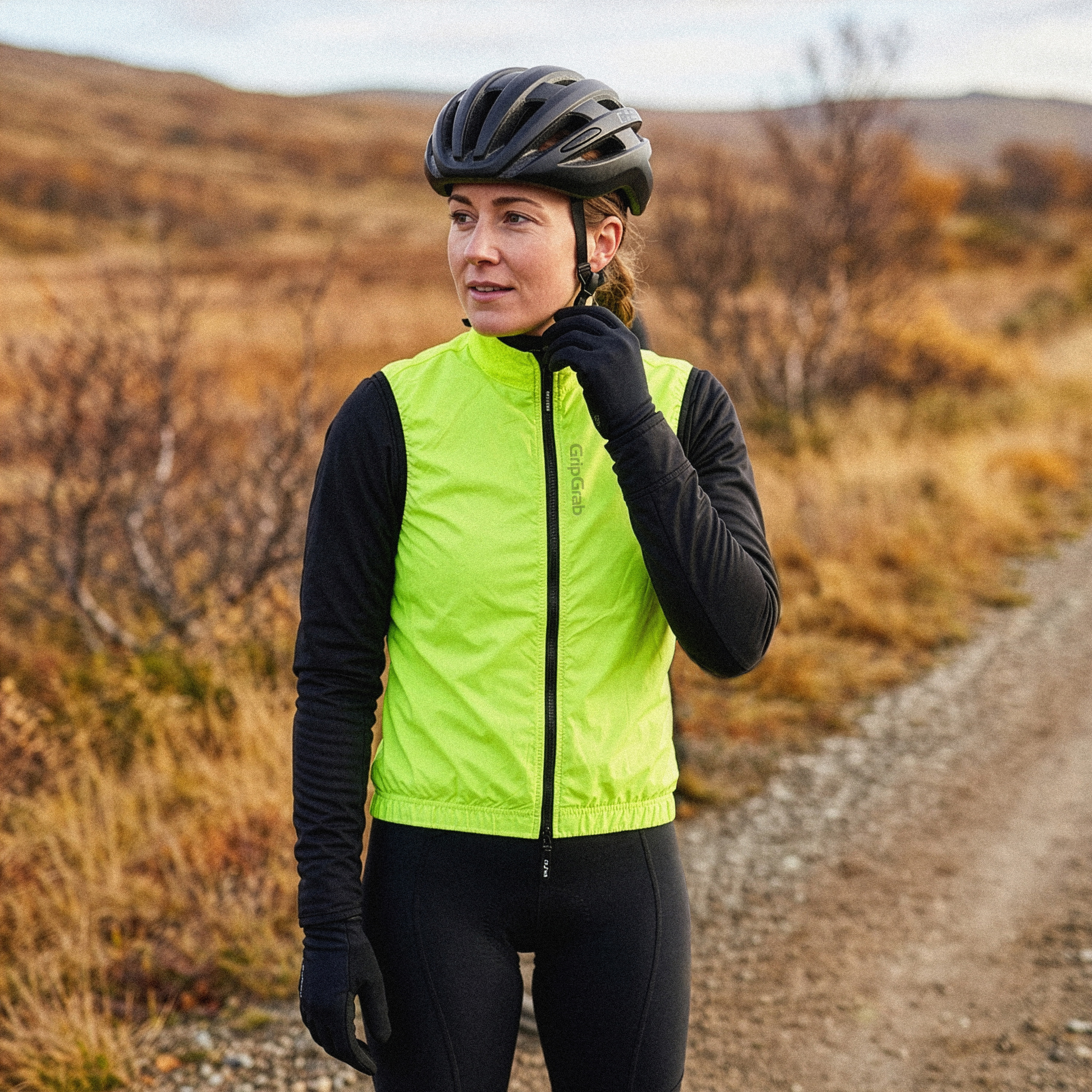 Beklædning - Regntøj & Vindtøj - GripGrab RIDE vindtæt vest til damer - Yellow Hi-Vis