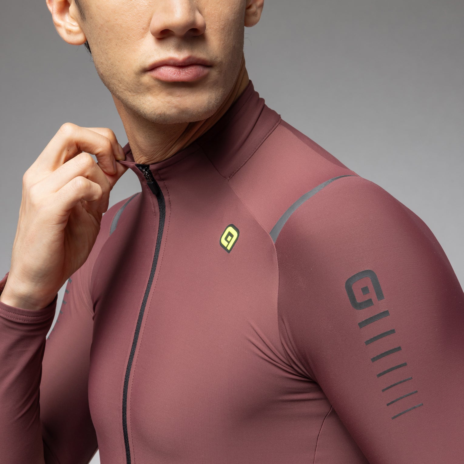 Beklædning - Cykeltrøjer - Alé WARM RACE MAGLIA ML LS Jersey - Burgundy