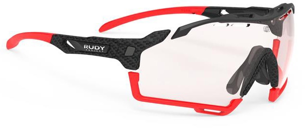 Beklædning - Cykelbriller - Rudy Project Brille Cutline - Transparent Photochromic - Sort/Rød