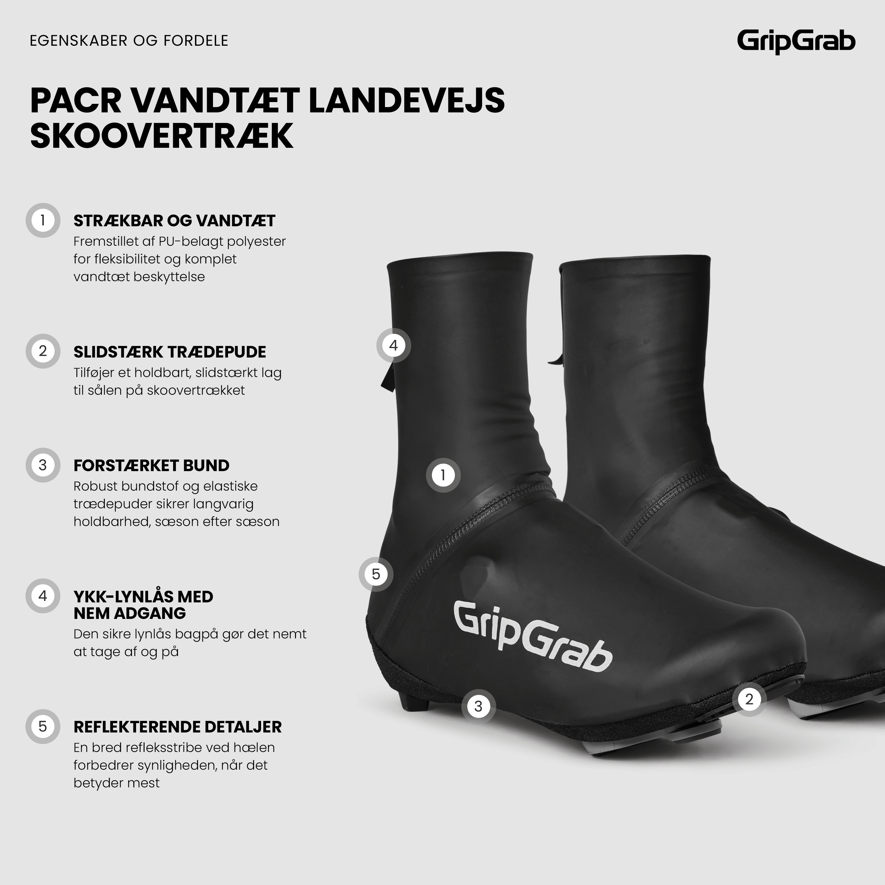 Beklædning - Skoovertræk - GripGrab PACR Vandtæt Landevejs Skoovertræk - Black