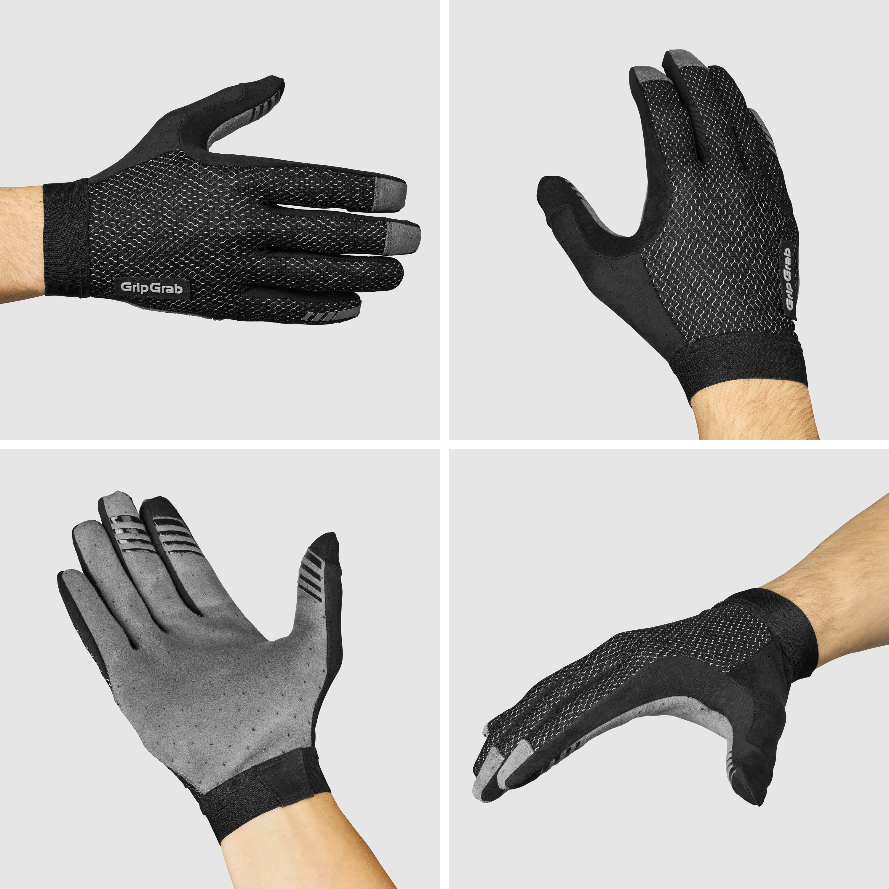 Beklædning - Cykelhandsker - GripGrab Vertical 2 InsideGrip™ Langfingret Sommerhandsker - Black