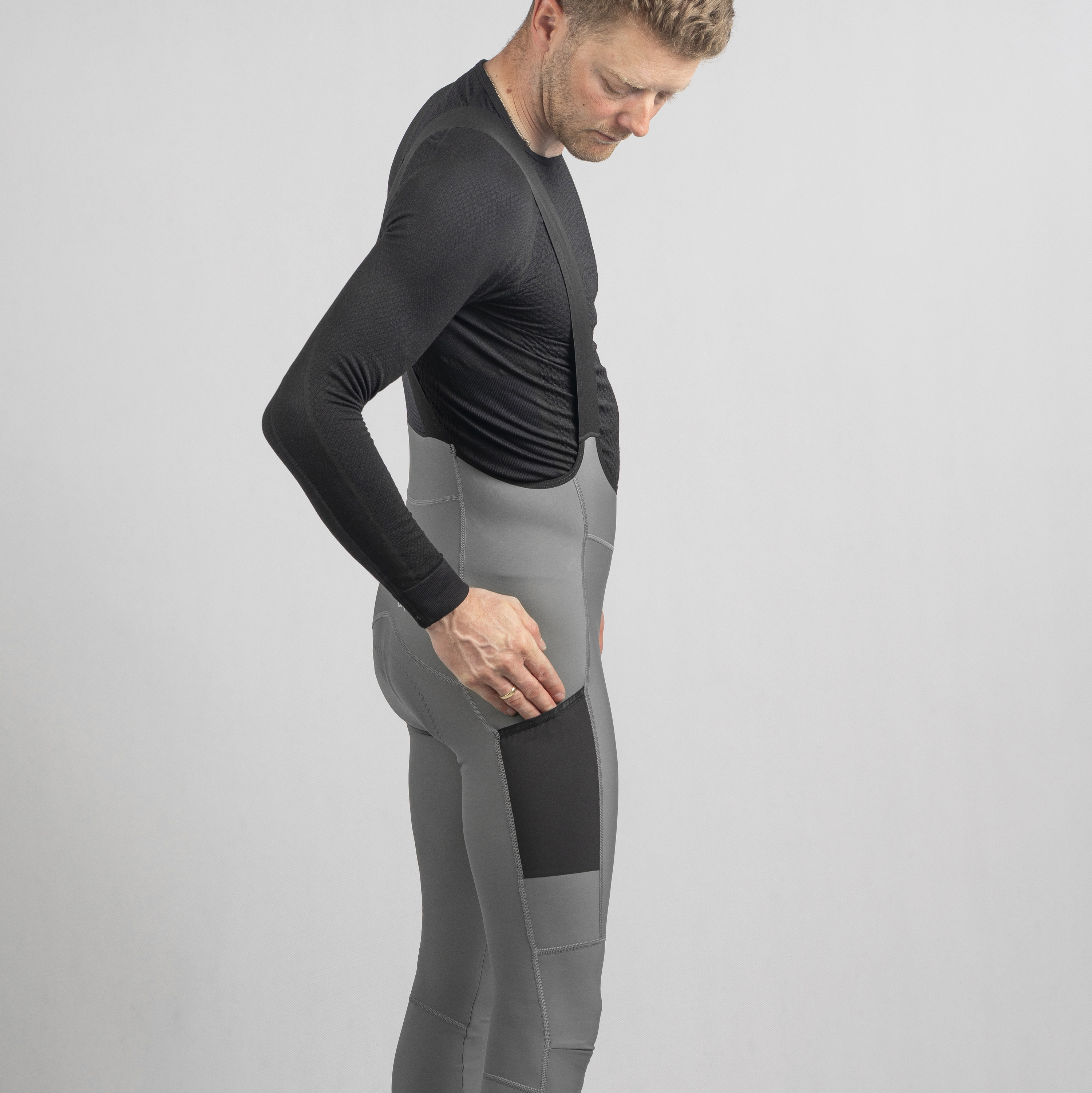 Beklædning - Cykelbukser - GripGrab PACR Thermo bibtights - Grey