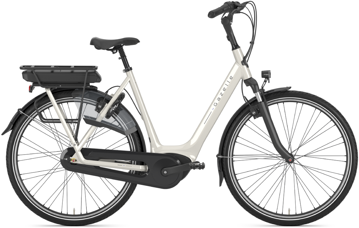 Se Gazelle Arroyo C7+ HMB Dame 2024 - Beige hos Cykelexperten.dk