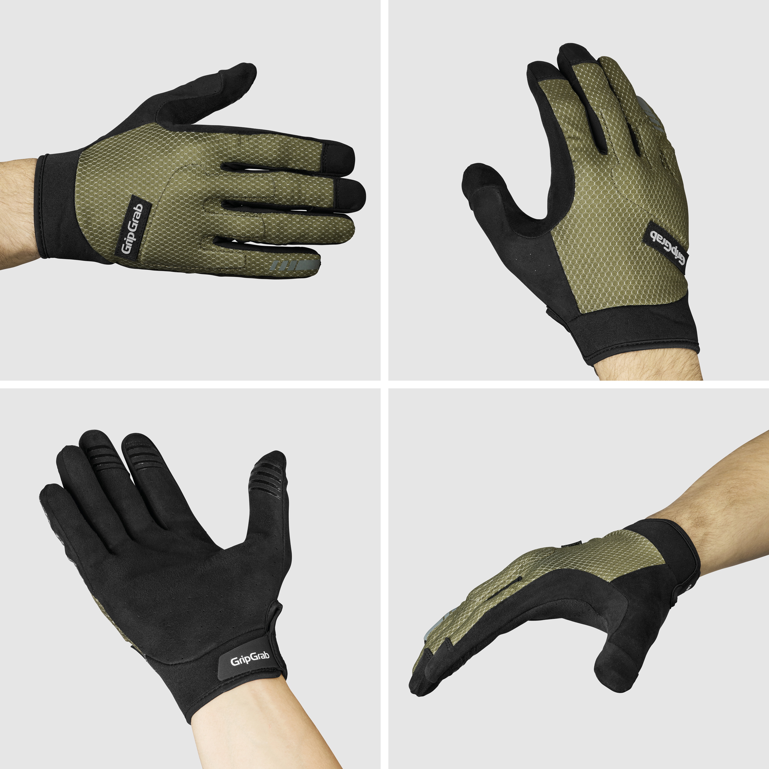 Beklædning - Cykelhandsker - GripGrab Descent Guarded Langfingret Sommerhandsker - Olive Green