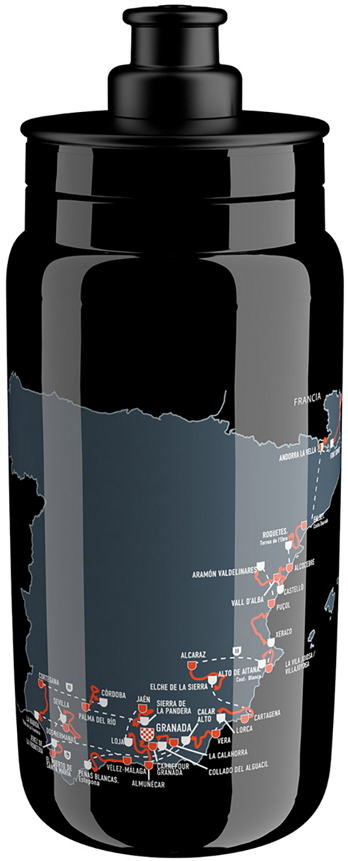 Tilbehør - Drikkedunke - Elite Bottle Fly Teams 2026 - Vuelta - Black Map - 550ml