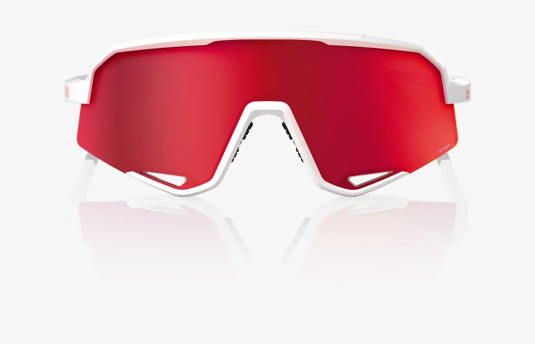 Beklædning - Cykelbriller - 100% SLENDALE - Matte White - HiPER Red Multilayer Mirror