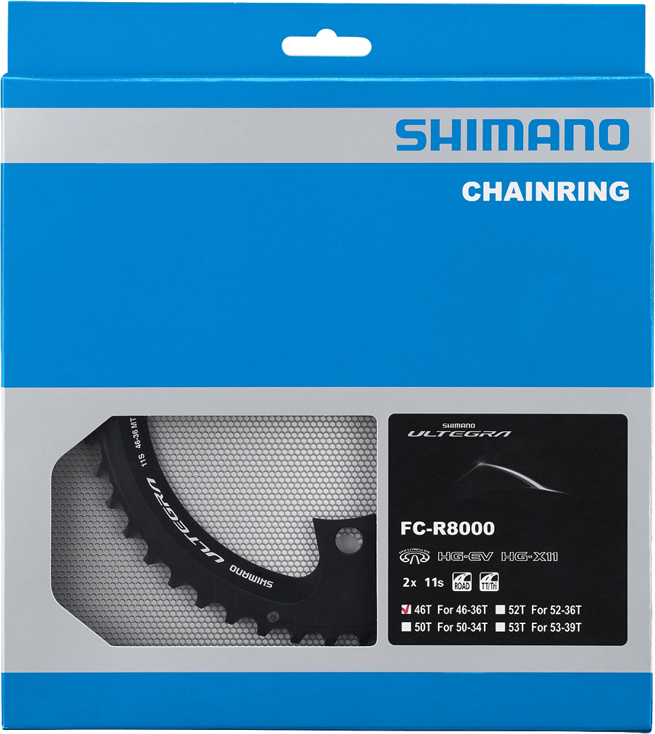 Reservedele - Klinger - Shimano Ultegra FC-R8000 Klinge 46T-MT Ydre til 46-36T 11 speed Sort