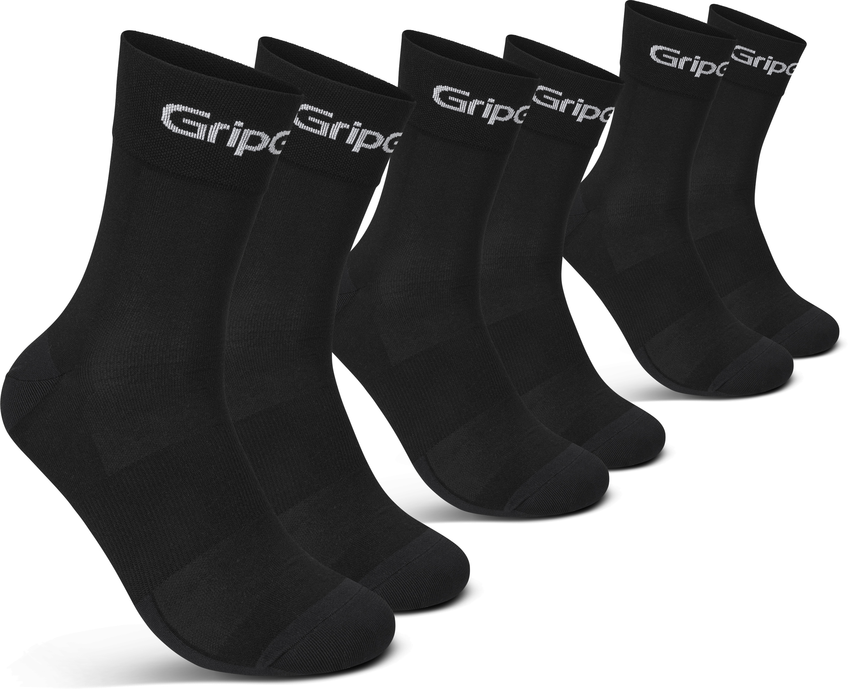 GripGrab RIDE Regular Cut Sokker 3-pak - Black