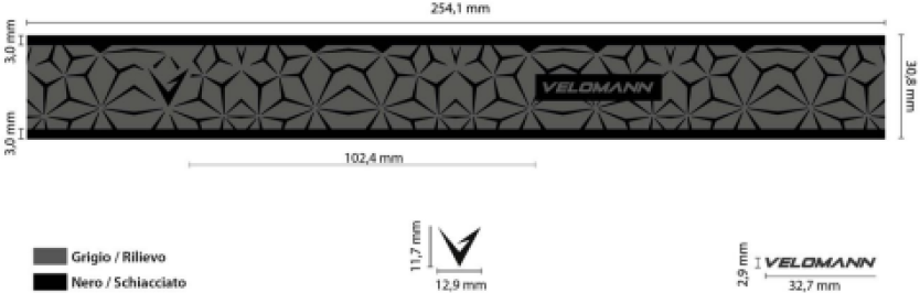 Tilbehør - Styrbånd - Bianchi Velomann Leaf 34 Soft Touch 3.4 mm - Full Black